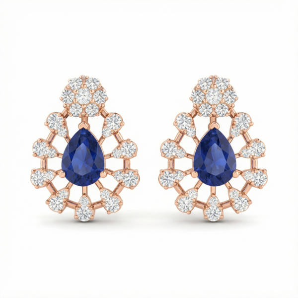 Blue Crystal Lux Diamond Earrings