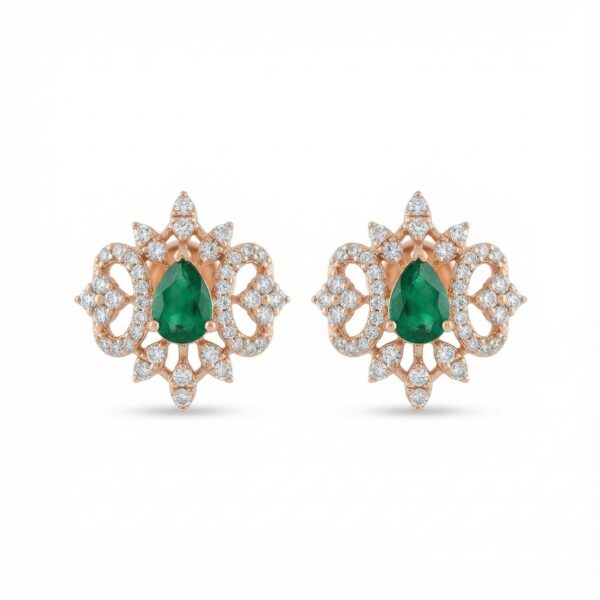 Green Aura Diamond Earrings