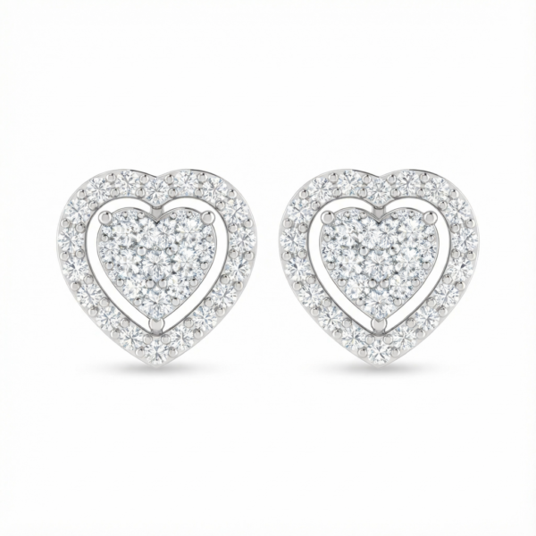 Heart Shaped Radiance Diamond Earrings
