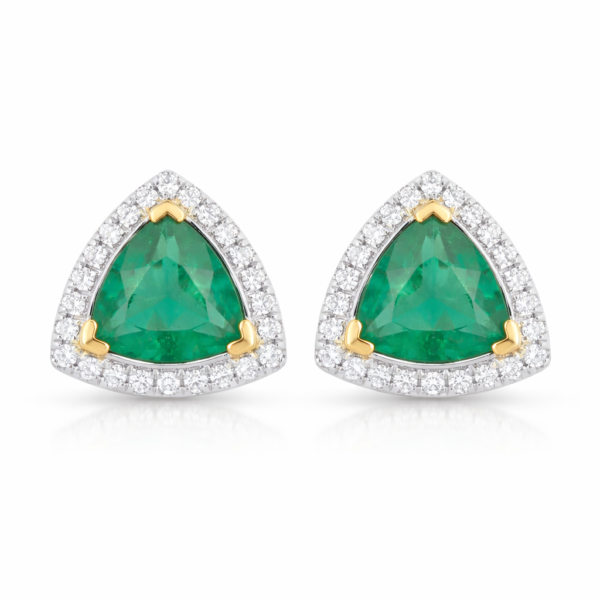 Green Radiant Diamond Earrings
