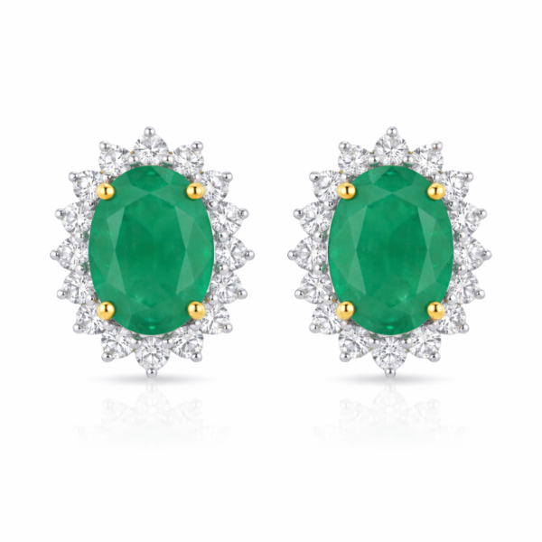 Green love Diamond Earrings