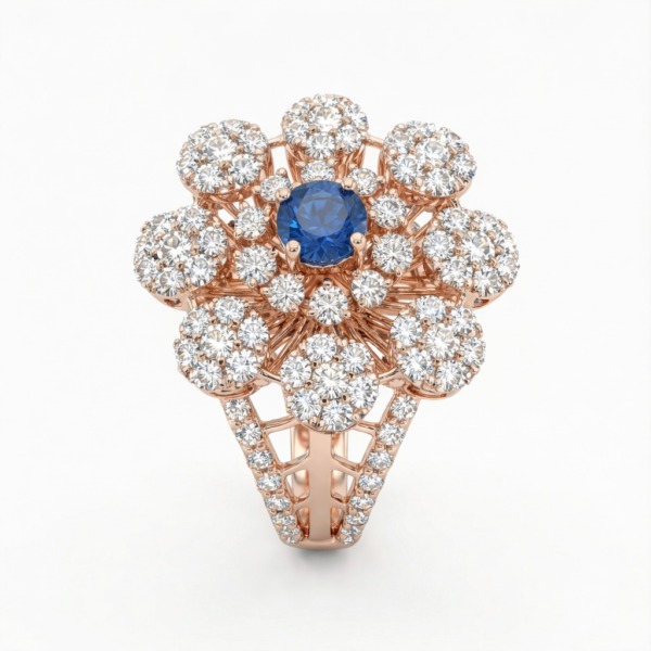 Sapphire Spark Diamond Ring