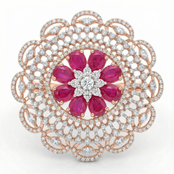 Twilight Bloom Diamond Ring